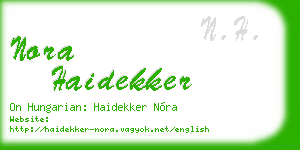 nora haidekker business card