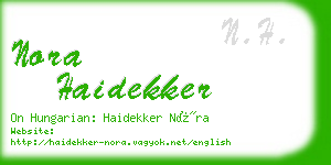 nora haidekker business card